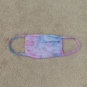NWT pink & blue tie dye handmade fabric face mask